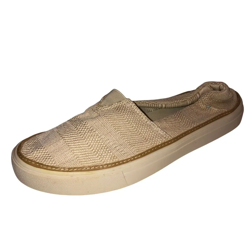 TOMS Parker Womens Size 9.5 Natural Beige Woven Slip On Casual Shoes Sneakers